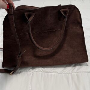 Chic Brown Suede Shoulder Bag